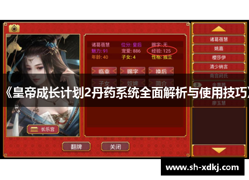 《皇帝成长计划2丹药系统全面解析与使用技巧》